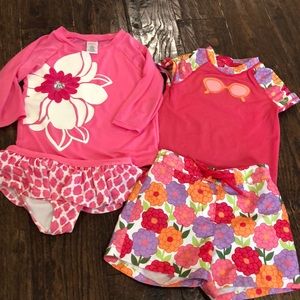 Gymboree Pink Floral Two Piece Toddler Swimsuits